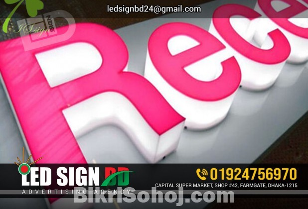 Acrylic Top Letter with Led Sign Board.